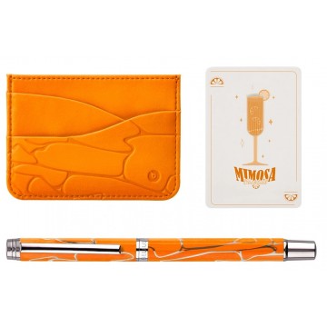 Stylo bille Cocktails Piña Colada + porte-carte