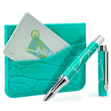 Stylo bille Cocktails Mojito+ porte-carte