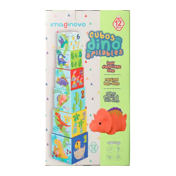 Cubes empilables et nid Dinosaures 12 pièces