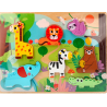 Puzzle à encastrer Animaux 3D en bois