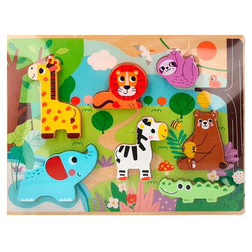 Puzzle à encastrer Animaux 3D en bois