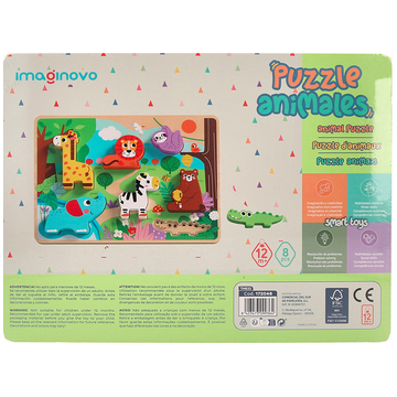 Puzzle à encastrer Animaux 3D en bois