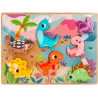 Puzzle à encastrer Dinosaures 3D en bois