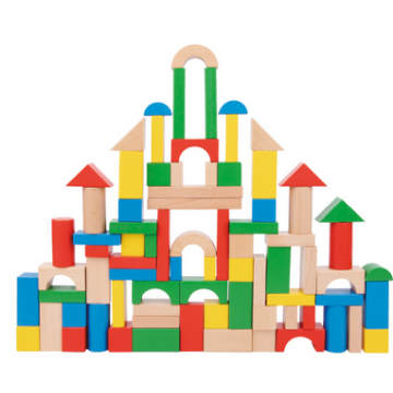 Jeu de construction de blocs en bois 100 pièces