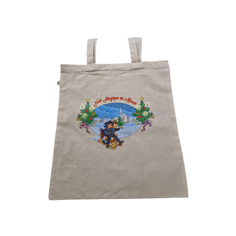 Sac shopping coton Ratkoff 38x42cm Noël magique en Alsace