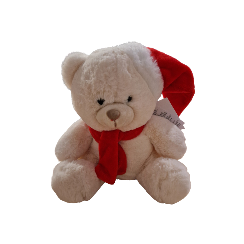 Peluche Ours écharpe bonnet 25cm