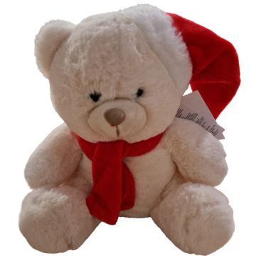 Peluche Ours écharpe bonnet 25cm
