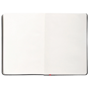 Carnet A5 uni 80g élast. rouge couv. rigide noir 100f