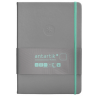 Carnet A5 uni 80g élast. turquoise couv. rigide gris 100f