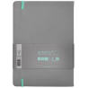 Carnet A5 uni 80g élast. turquoise couv. rigide gris 100f