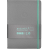 Carnet A5 ligné 80g élast. turquoise couv. rigide gris 100f