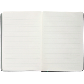 Carnet A5 ligné 80g élast. turquoise couv. rigide gris 100f