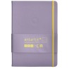 Carnet A5 ligné 80g élast. jaune couv. rigide lilas 100f