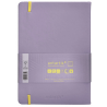 Carnet A5 ligné 80g élast. jaune couv. rigide lilas 100f