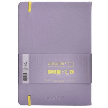 Carnet A5 ligné 80g élast. jaune couv. rigide lilas 100f