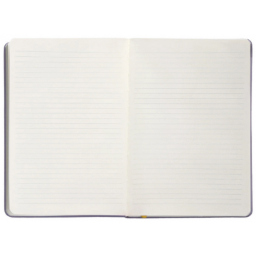 Carnet A5 ligné 80g élast. jaune couv. rigide lilas 100f