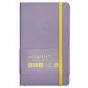 Carnet A6 uni 80g élast. jaune couv. souple lilas x100f