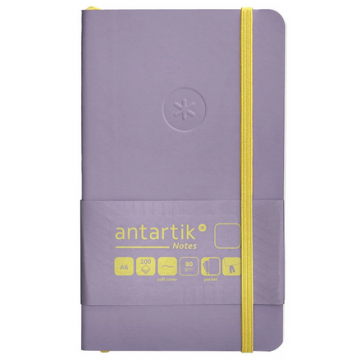 Carnet A6 uni 80g élast. jaune couv. souple lilas x100f