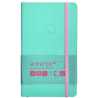 Carnet A6 uni 80g élast. rose couv. souple turquoise x100f