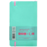 Carnet A6 uni 80g élast. rose couv. souple turquoise x100f