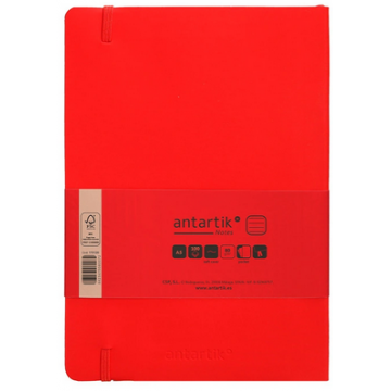 Carnet A5 ligné 80g ferm. élast. couv. souple rouge 100f
