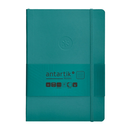 Carnet A5 ligné 80g ferm. élast. couv. souple vert paon x100f