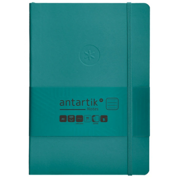 Carnet A5 ligné 80g ferm. élast. couv. souple vert paon x100f