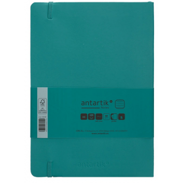 Carnet A5 ligné 80g ferm. élast. couv. souple vert paon x100f