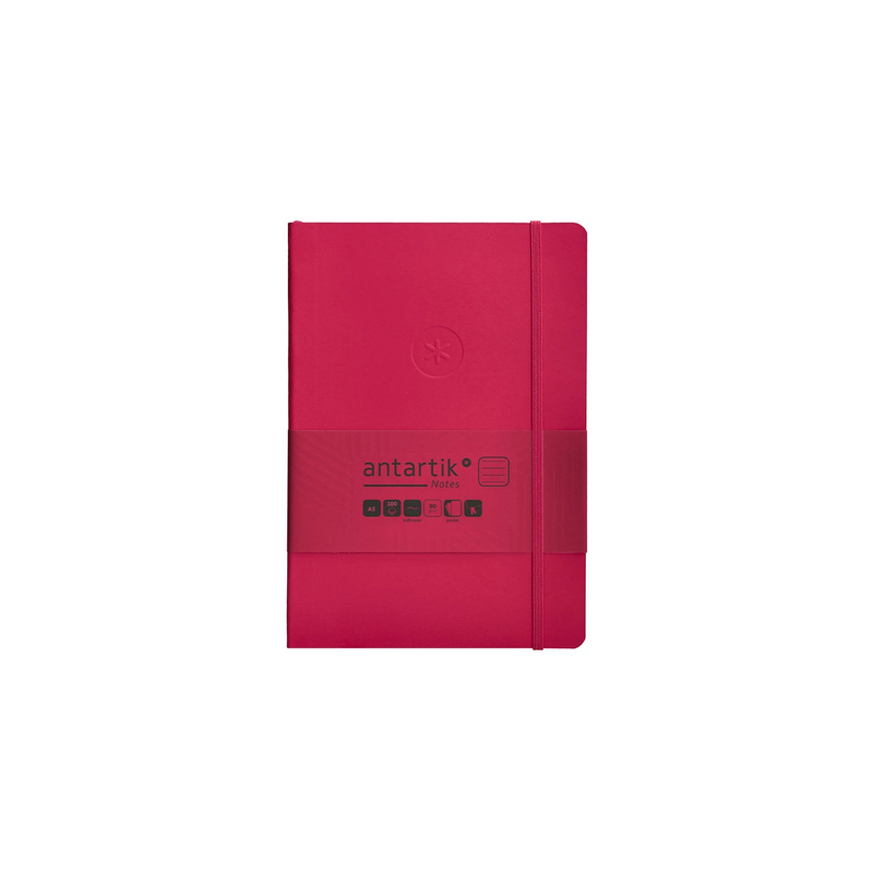 Carnet A5 ligné 80g ferm. élast. couv. souple framboise x100f