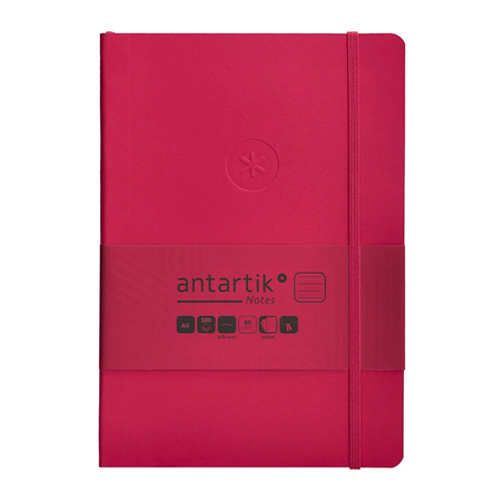 Carnet A5 ligné 80g ferm. élast. couv. souple framboise x100f