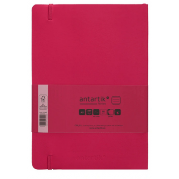 Carnet A5 ligné 80g ferm. élast. couv. souple framboise x100f