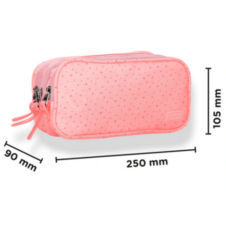Trousse rectangle 3 comp. Rose