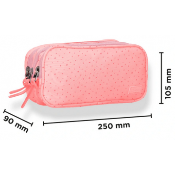 Trousse rectangle 3 comp. Rose