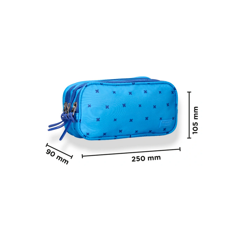 Trousse rectangle 3 comp. Bleu