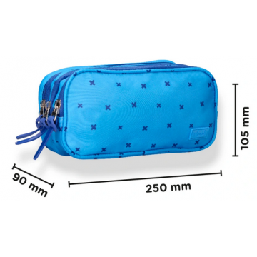 Trousse rectangle 3 comp. Bleu