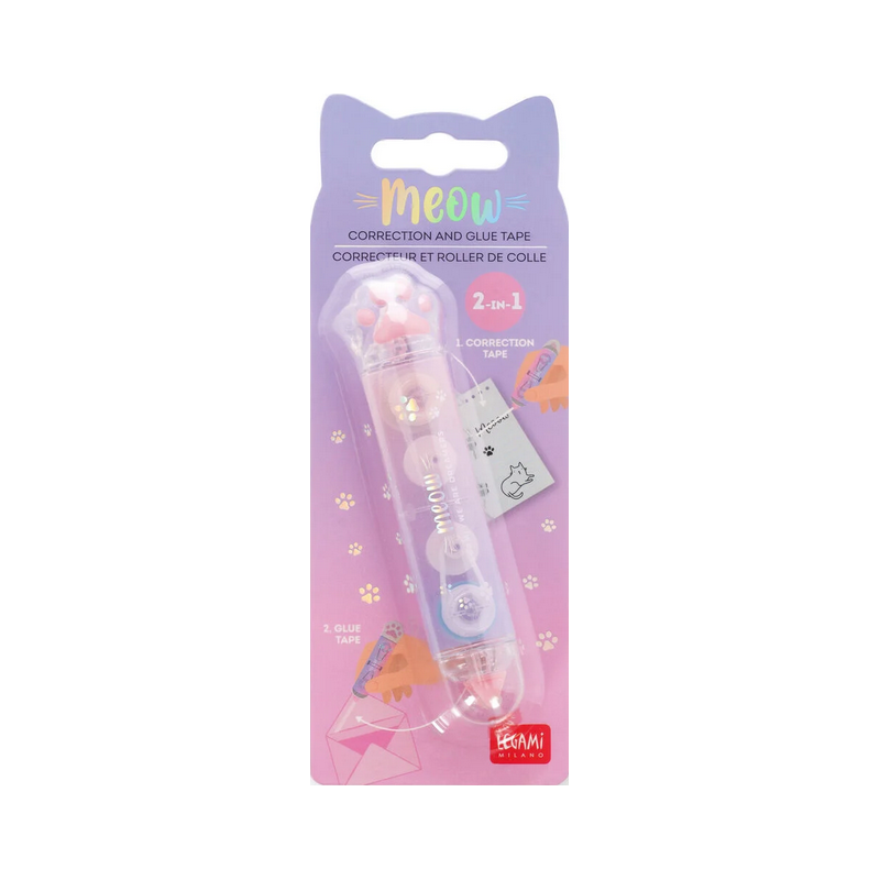 Correcteur et roller de colle Meow Kitty