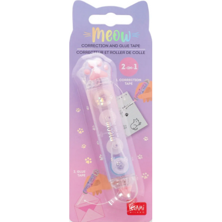 Correcteur et roller de colle Meow Kitty
