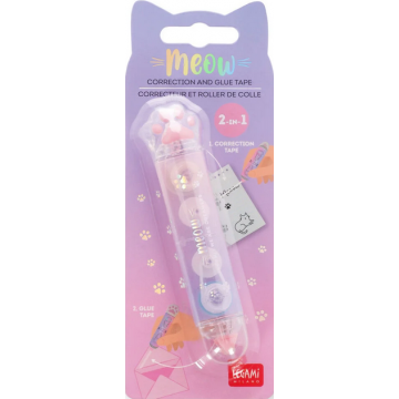 Correcteur et roller de colle Meow Kitty
