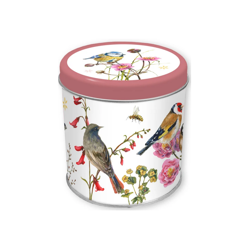 Boîte à thé métal diam. 10cm Oiseaux
