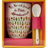 Mug + cuillère porcelaine La Vie est faite de Petits Bonheurs