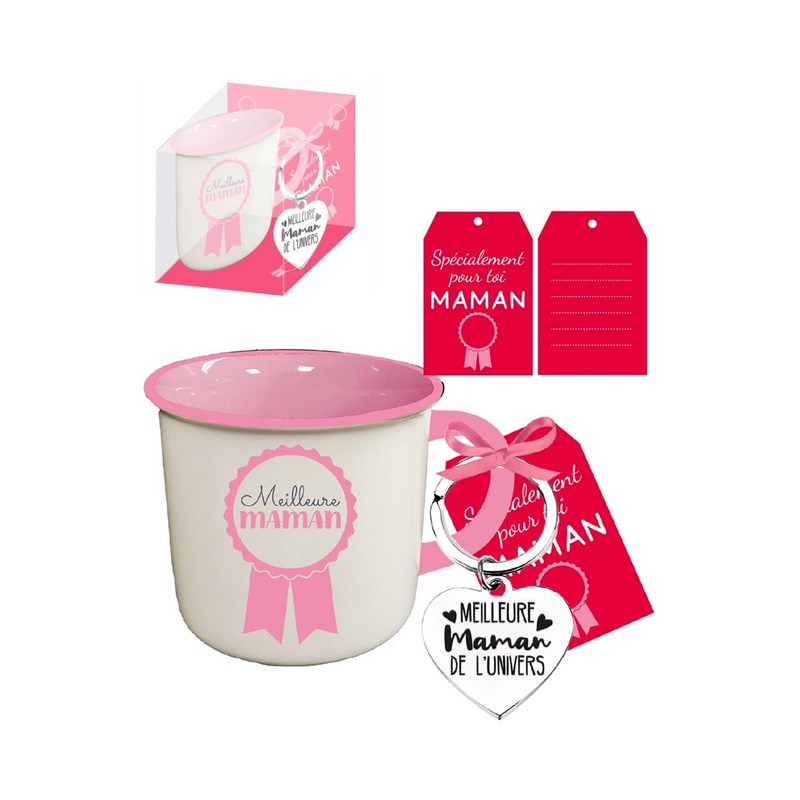 Mug + porte-clés Meilleur maman