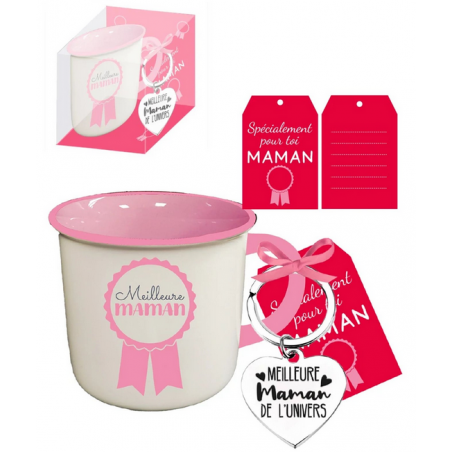 Mug + porte-clés Meilleur maman