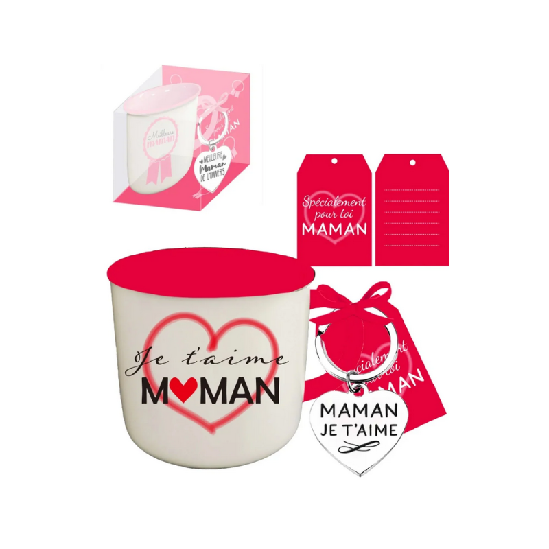 Mug + porte-clés Je t'aime Maman