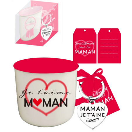 Mug + porte-clés Je t'aime Maman