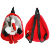 Sac à dos 30cm rouge peluche Cigogne