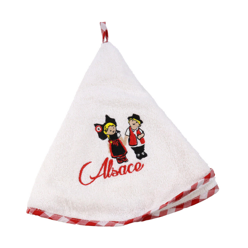 Essuie-mains rond diam. 65cm 100% coton Alsace