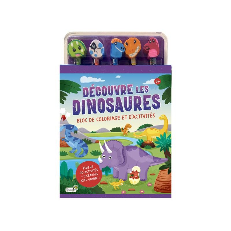 Bloc de coloriage et d'activités - Découvre les Dinosaures