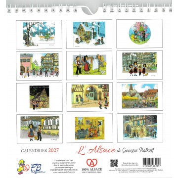 Calendrier Ratkoff spirale 19.5x19.5 2027