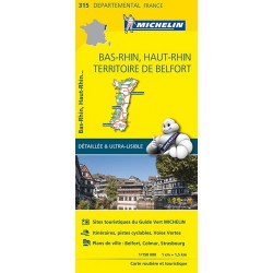 Carte Michelin 315 Dépt 67-68-90