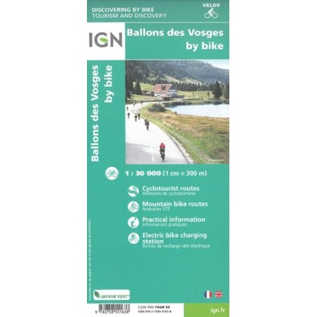 Carte IGN Ballons des Vosges à vélo